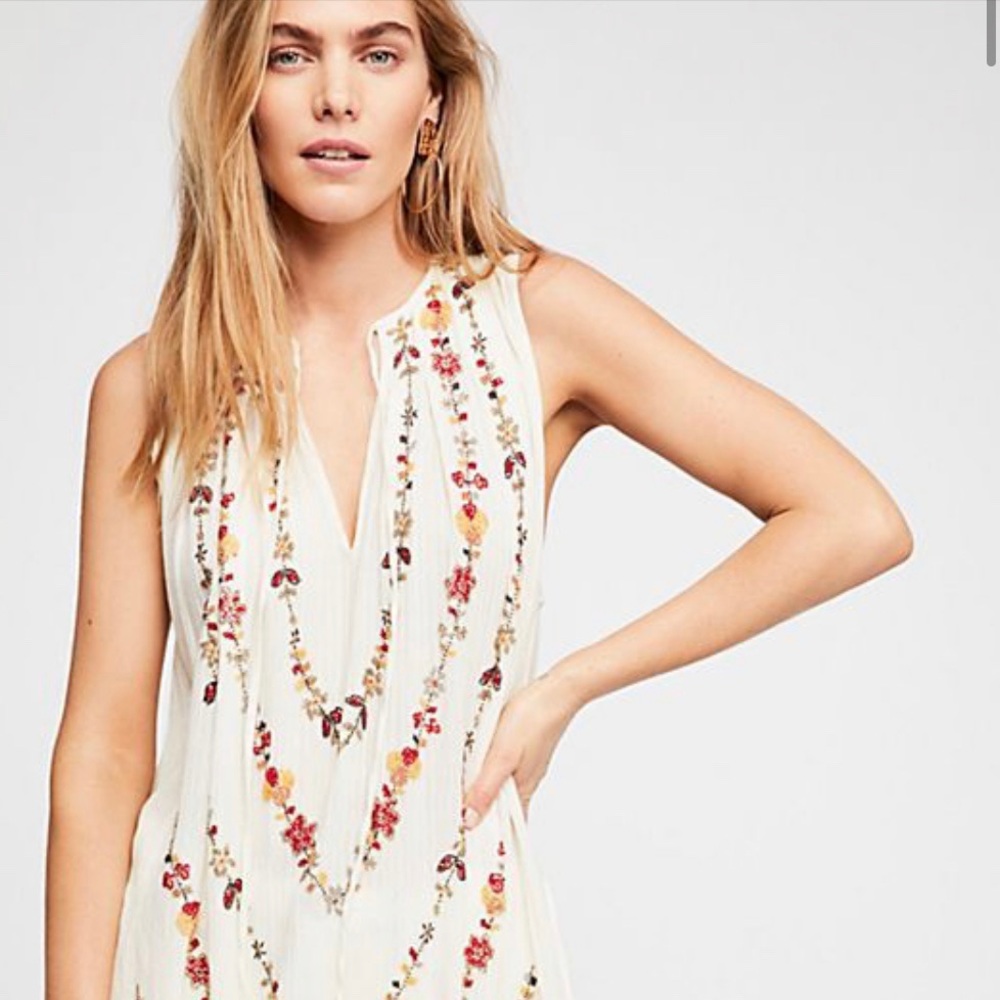 Free People Beaded Hi-Lo Tunic Dress NWT